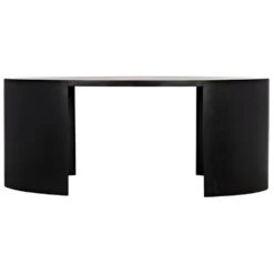 Noir Marigold Desk Ebony Walnut With Black Steel