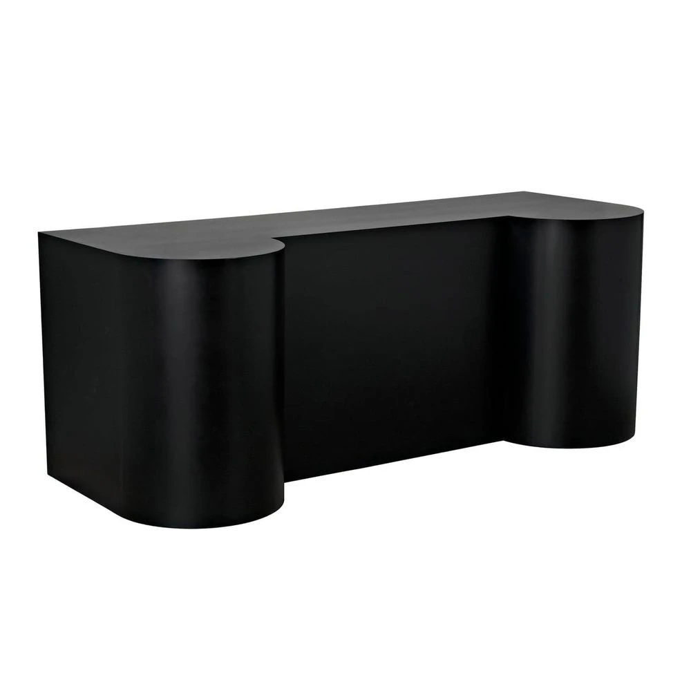 Noir Concierge Desk - Black Steel 3 Noir Concierge Desk - Black Steel