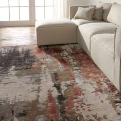 Cordelia Handmade Abstract Gray/ Red Area Rug (8'X11') -France and Son Store GES59 7 68900105 58c0 4796 a3e2 2e5a2a766f5e