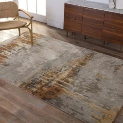 Freja Handmade Abstract Gray/ Bronze Area Rug (8'X11') -France and Son Store GES60 4 f794f8ce 1022 4fbb 9632 e181bac53f78