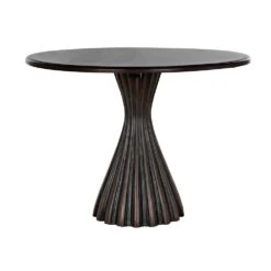 Noir Osiris Dining Table - Pale With Light Brown Trim