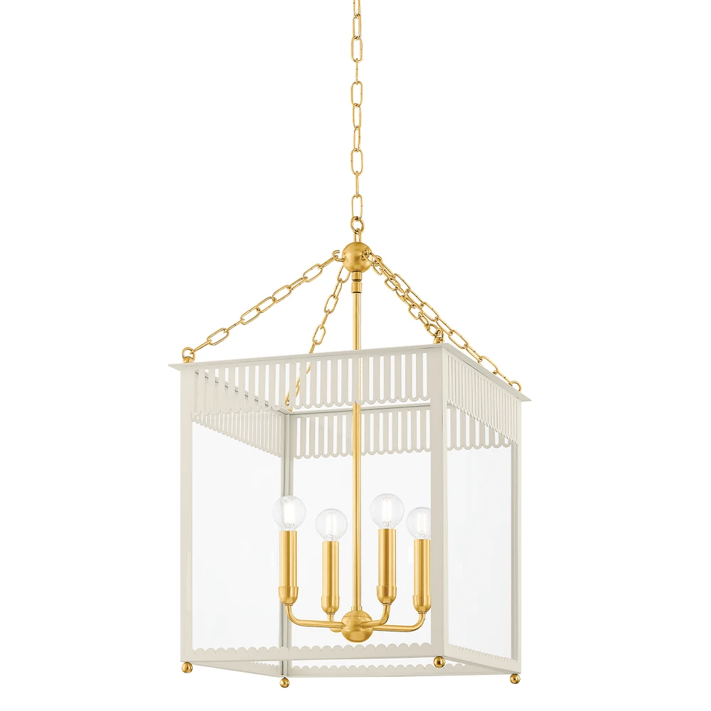 Rosalie Lantern-Aged Brass/Soft Cream 3 Rosalie Lantern-Aged Brass/Soft Cream