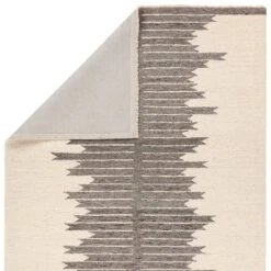 Sonnet Handmade Striped Gray/White Area Rug (9'X12' Rectangle) -France and Son Store HAD07 2 14948e2f bb18 4564 8afb 33d7bade6cc1