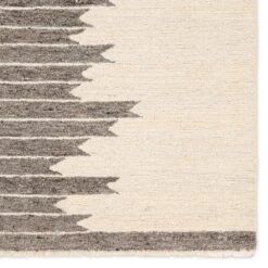 Sonnet Handmade Striped Gray/White Area Rug (9'X12' Rectangle) -France and Son Store HAD07 3 4e3c4985 b03a 4dcd ac6e 3d80b57af6d9