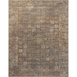 Loloi Heritage Mocha / Denim 4'-0" X 8'-0" Accent Rug