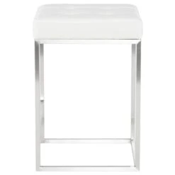 Chi Counter Stool - WhiteNaugahyde Leather -France and Son Store HGPA107 18