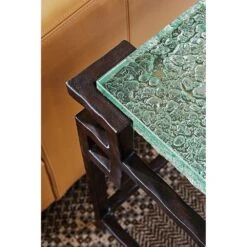 Hermes Reef Glass Top End Table - Sebana -France and Son Store IF Details 006