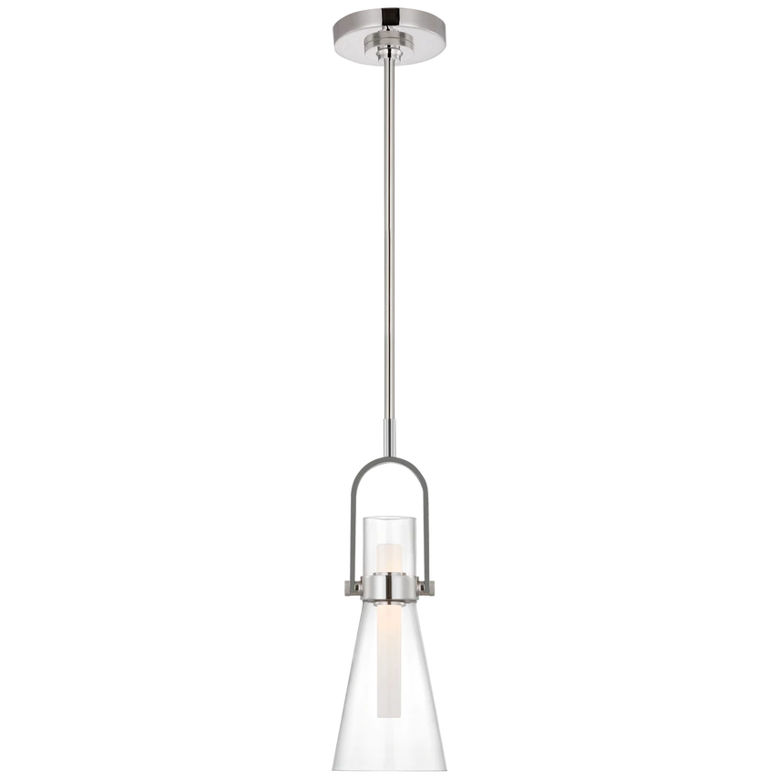 Liam 5.5" Conical Pendant - Polished Nickel With Clear Glass 3 Liam 5.5" Conical Pendant - Polished Nickel With Clear Glass