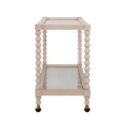Isadore Bobbin Style Bar Cart In Light Cerused Oak -France and Son Store ISADORE 20CO SIDE