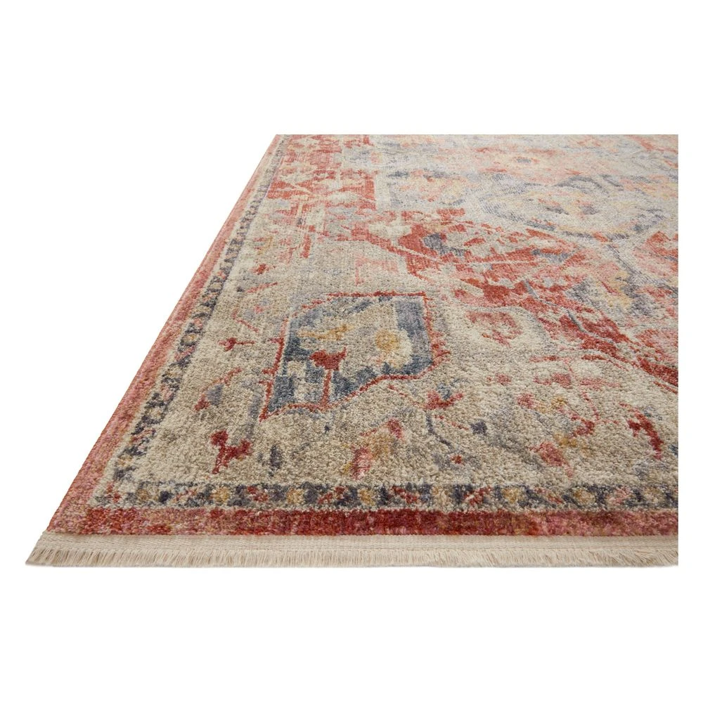 Magnolia Home By Joanna Gaines X Loloi Janey Garnet / Multi 5'-3" X 5'-3" Round Area Rug 4 Magnolia Home By Joanna Gaines X Loloi Janey Garnet / Multi 5'-3" X 5'-3" Round Area Rug - Image 2