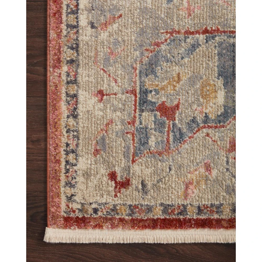 Magnolia Home By Joanna Gaines X Loloi Janey Garnet / Multi 5'-3" X 5'-3" Round Area Rug 5 Magnolia Home By Joanna Gaines X Loloi Janey Garnet / Multi 5'-3" X 5'-3" Round Area Rug - Image 3
