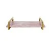 Jarvis - Pink Quartz Tray With Brass Handles 2 Jarvis - Pink Quartz Tray With Brass Handles -France and Son Store JARVIS 20PKQ