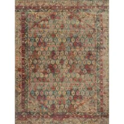 Loloi Javari Slate / Berry 2'-6" X 8'-0" Runner Rug