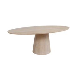 Jefferson - Oval Light Cerused Oak Dining Table