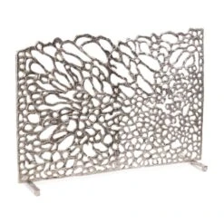 Alden Fire Screen In Nickel - Silver - Metal