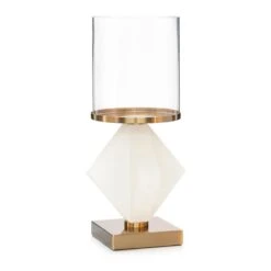 Alicia In Alabaster Candleholder - White