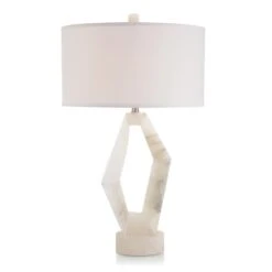 Concept Alabaster Table Lamp - Silver,White