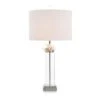 Quartz And Pyrite On Glass Table Lamp - Silver,White