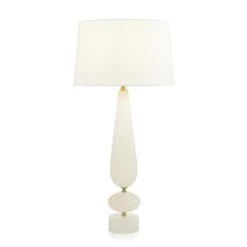 Ballast Alabaster Table Lamp - Gold, White