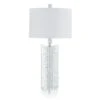 Clear-Cut Glass Column Table Lamp - White