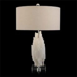 Layered Selenite Table Lamp