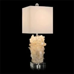 Layered Calcite Table Lamp - Grey,Silver,White