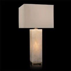 Illuminated Calcite Table Lamp - Gold, Grey, White