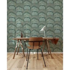 Jandaya Wallpaper -France and Son Store Jandaya BlueStone Desk MockIp denys striyeshyn