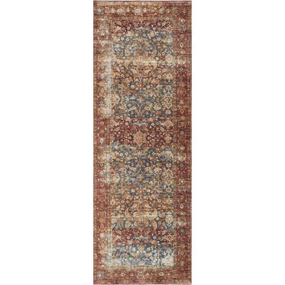 Magnolia Home By Joanna Gaines X Loloi Kennedy Denim / Brick 5'-0" X 7'-9" Area Rug 5 Magnolia Home By Joanna Gaines X Loloi Kennedy Denim / Brick 5'-0" X 7'-9" Area Rug - Image 3
