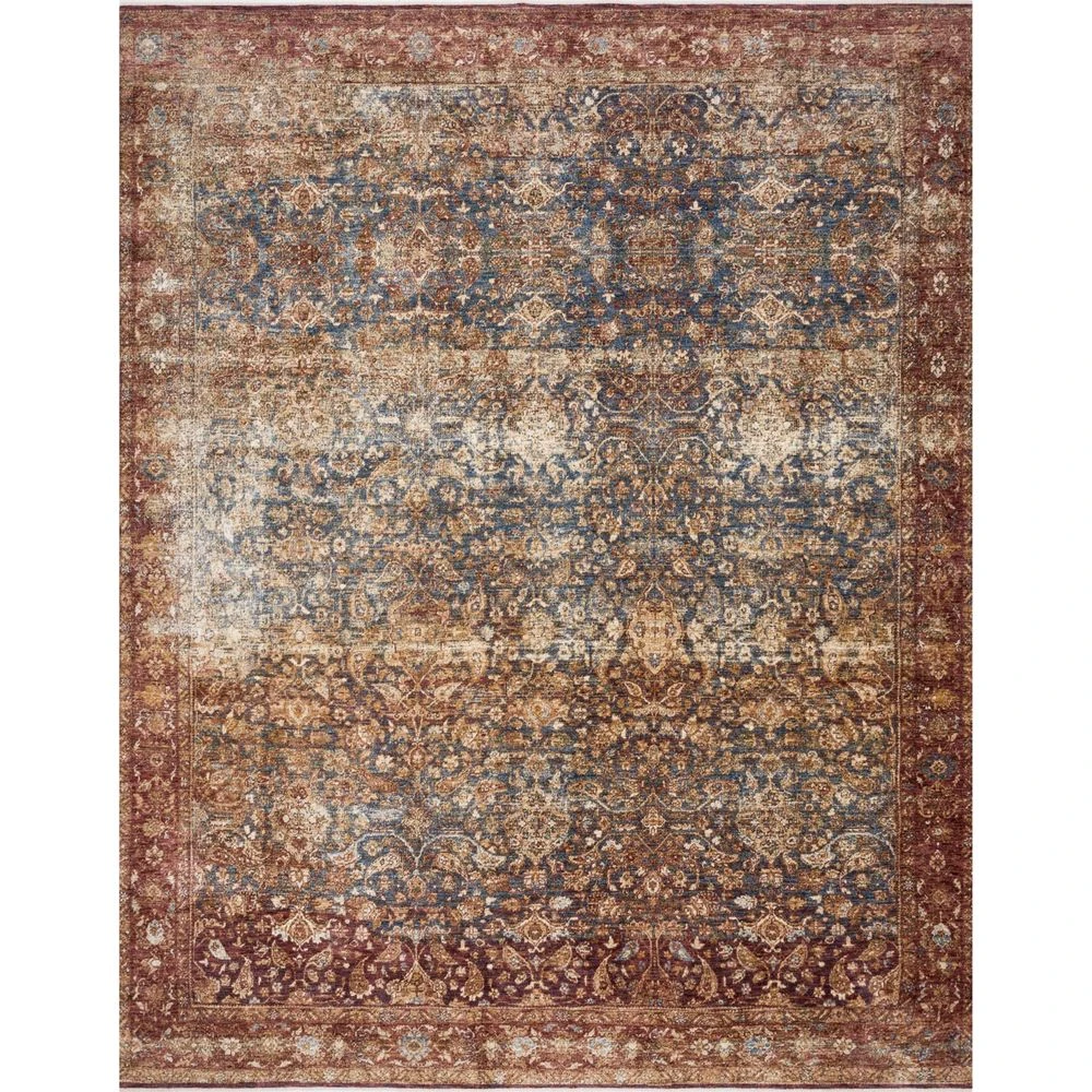 Magnolia Home By Joanna Gaines X Loloi Kennedy Denim / Brick 5'-0" X 7'-9" Area Rug 3 Magnolia Home By Joanna Gaines X Loloi Kennedy Denim / Brick 5'-0" X 7'-9" Area Rug