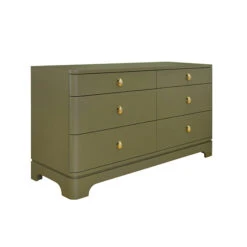 Kilmer Olive Green Matte Six Drawer -France and Son Store KILMER OLV ANGLE 02599.1728050525