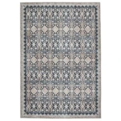 Cypress Dalia Trellis Dark Blue/ Tan Area Rug (9'X12')