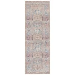 Zeraphis Medallion Blue/ Beige Runner Rug (2'6"X7'6")