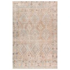 Anastasia Performance Washable Trellis Brown/Tan Runner Rug (3'9"X8' RNR)