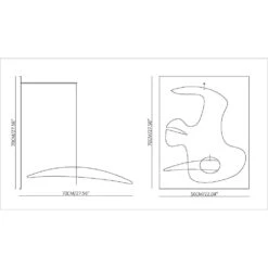 Jaune Wall Sculpture Mobile -France and Son Store LBD020BLK dimensiondrawing