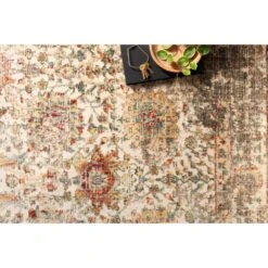 Magnolia Home By Joanna Gaines X Loloi Linnea Multi / Taupe 5'-3" X 5'-3" Round Area Rug -France and Son Store LINNLIN 05MLTA 4 91049823 47aa 4aa0 af78 12e34f7dda10