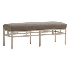 Lucca Leather Metal Bench