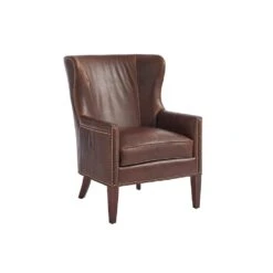 Avery Leather Wing Chair