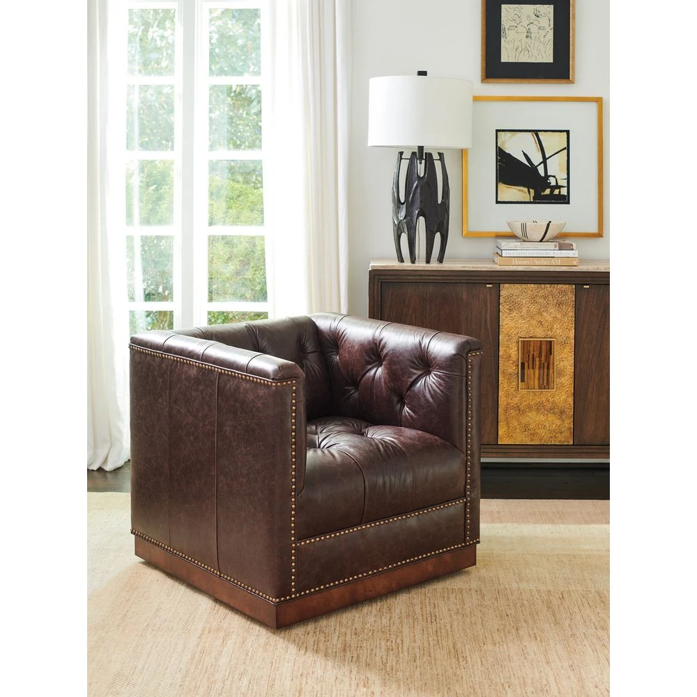 Lexington Freemont Leather Swivel Chair 4 Lexington Freemont Leather Swivel Chair - Image 2