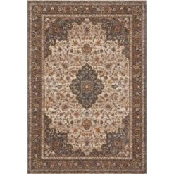 Loloi Lourdes Natural / Ocean 2'-7" X 7'-9" Runner Rug