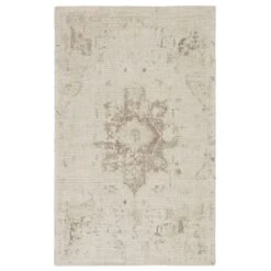 Cadence Butera Canyon Handmade Medallion Ivory/ Light Gray Area Rug (5'X8')