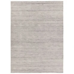 Vanessa Handmade Solid White/ Gray Area Rug (6'X9')