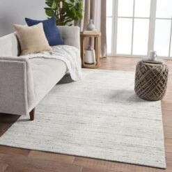 Vanessa Handmade Solid White/ Gray Area Rug (6'X9') -France and Son Store MDS04 4 e2486358 c409 4277 b3ec e6399b93143f