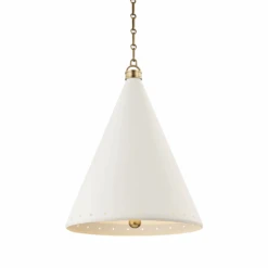 Plaster No.1 Two Light Large Pendant Aged Brass / White Plaster