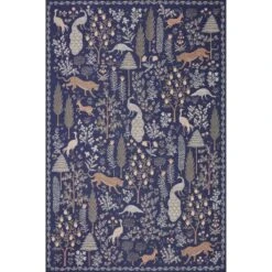 Rifle Paper Co. X Loloi Menagerie Navy 2'-6" X 7'-6" Runner Rug
