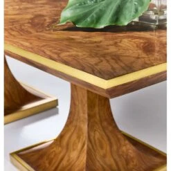 Burl Oak Double Pedestal Dining Table -France and Son Store MH1198F01detail 1