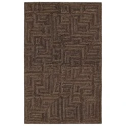 Ivalo Handmade Geometric Tan/Black Runner Rug (3'X8')