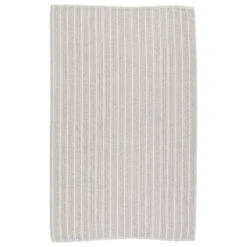 Seren Striped Light Gray/ Ivory Area Rug (9'X12')