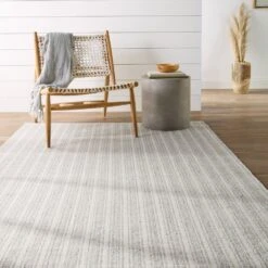 Seren Striped Light Gray/ Ivory Area Rug (4'X6') -France and Son Store MRE01 6 97c64e2b 1f8c 488f 9697 f017c5bc86c0