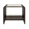 Myer - Waterfall Edge Bar Cart With Antique Brass Rails In Espresso Oak -France and Son Store MYER 20ES